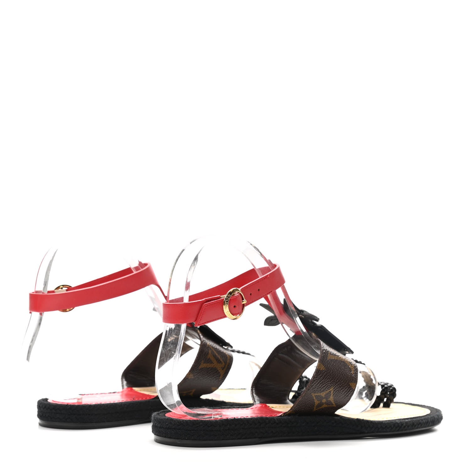 Louis Vuitton Calfskin Monogram Magic Spell Sandals 38 Rouge 4 of 9