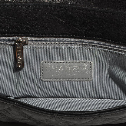 Chanel Crumpled Lambskin Chain Around Maxi Flap Bag Black 7 of 8