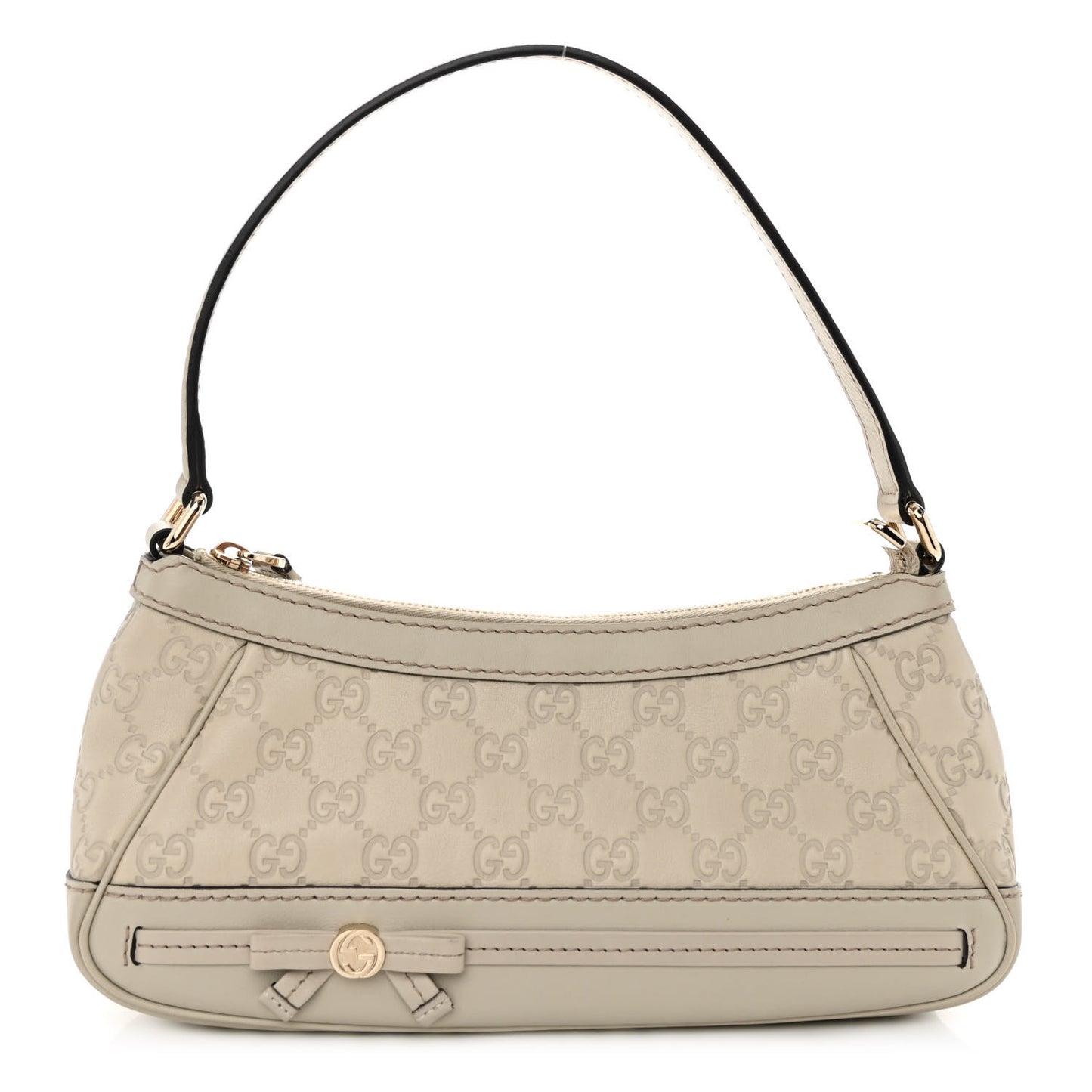 Guccissima Small Mayfair Bow Detail Shoulder Bag Off White