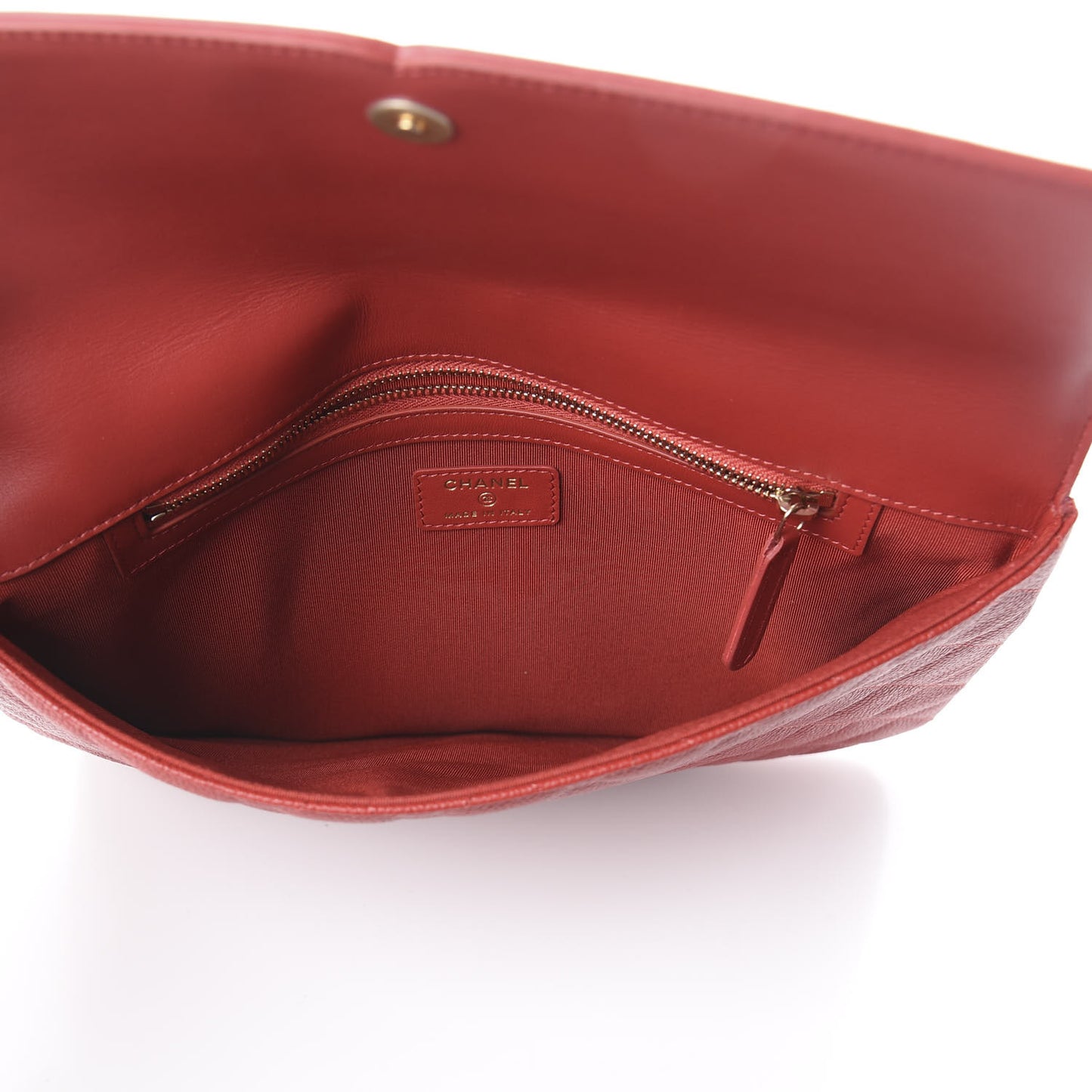 Caviar Quilted Filigree Flap Pouch Red