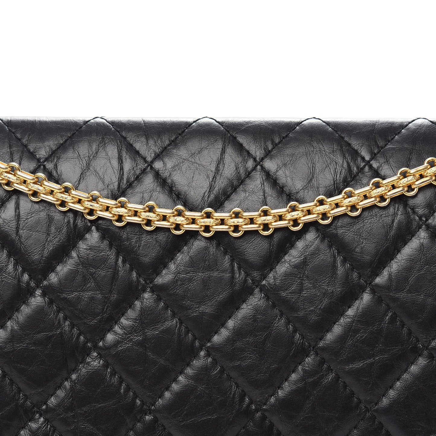 Aged Calfskin Quilted 2.55 Reissue 227 Flap Black