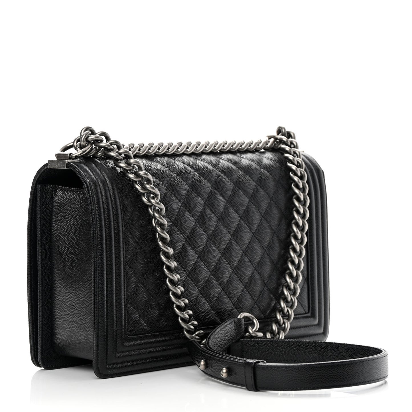 Caviar Quilted New Medium Boy Flap Black