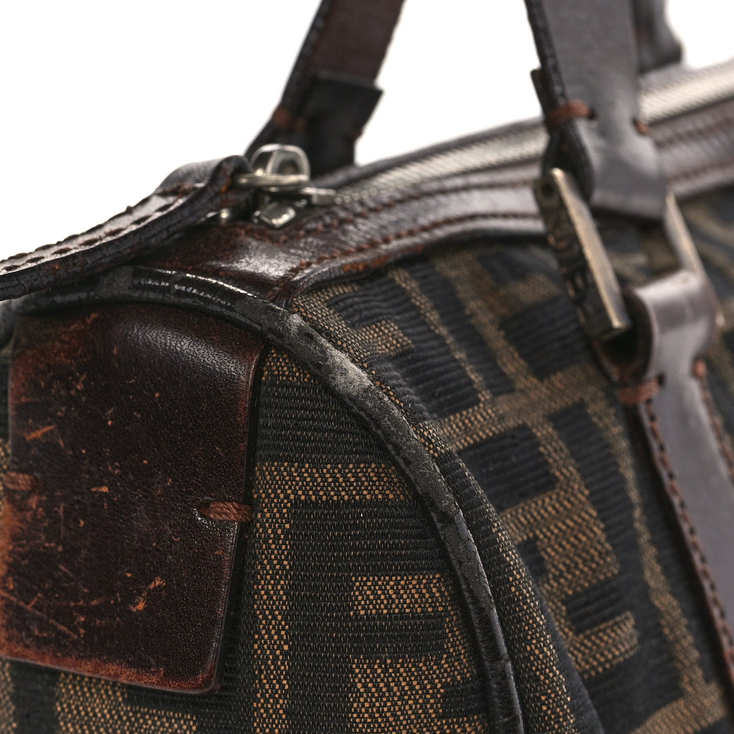Fendi Zucca Mini Boston Satchel Tobacco 14 of 16