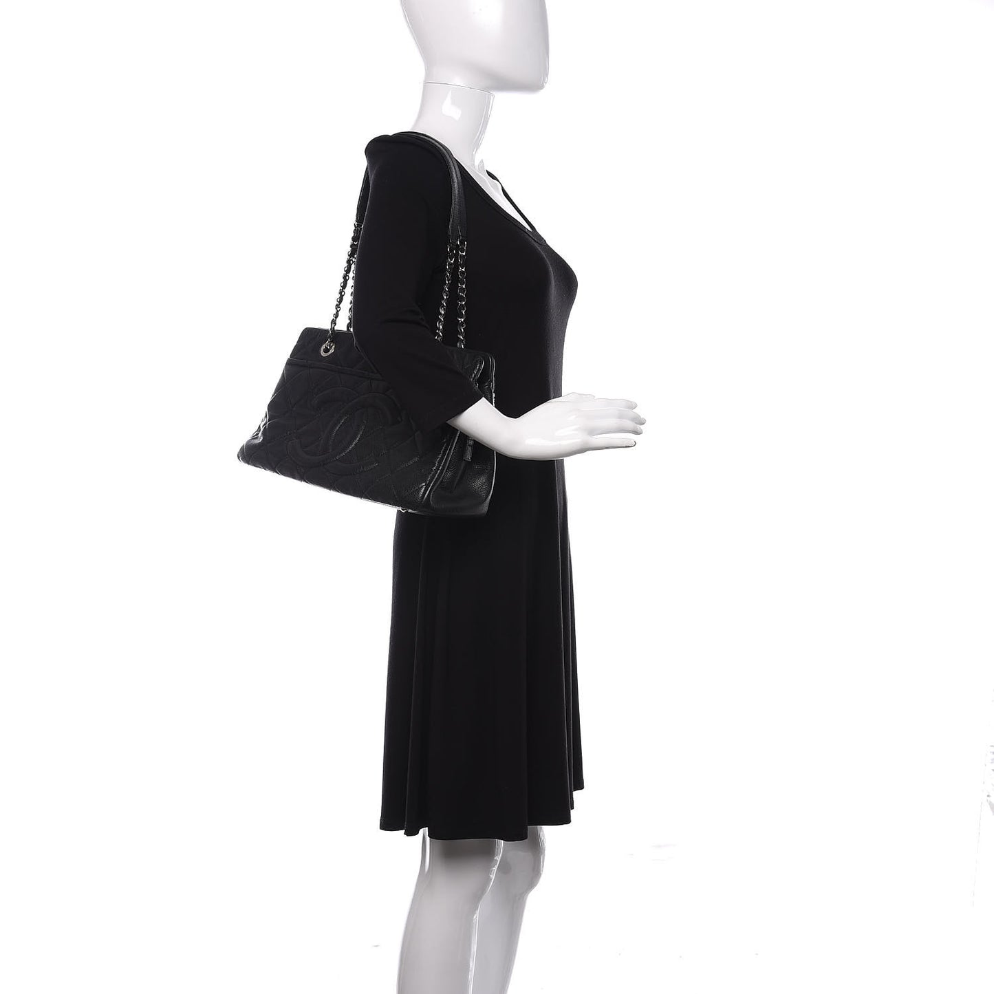 Caviar Quilted Timeless CC Soft Tote Black