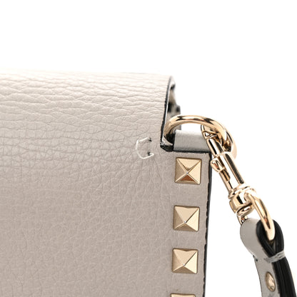 Valentino Garavani Pebbled Calfskin Rockstud Side Slip Crossbody Pastel Grey 10 of 12