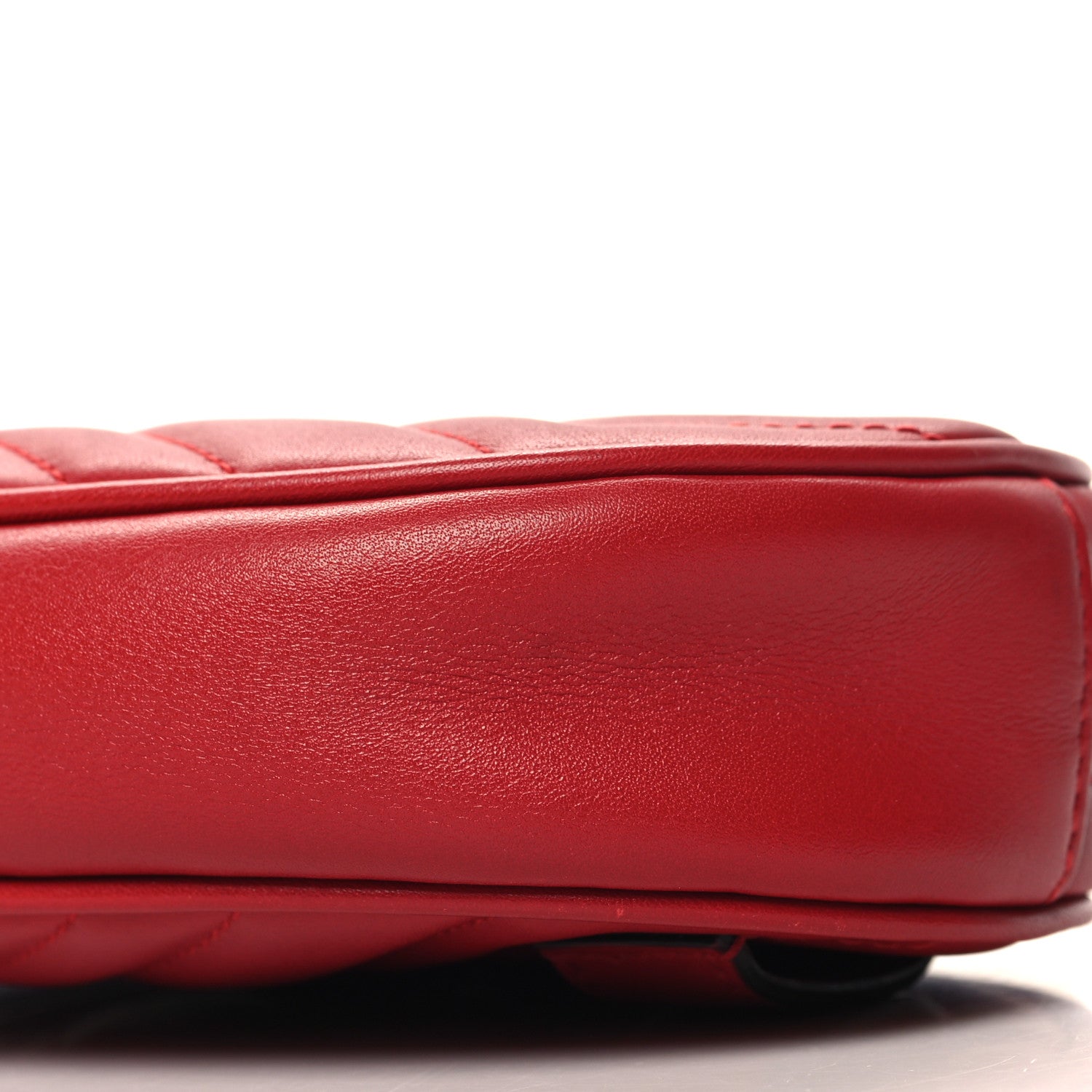 Gucci Calfskin Matelasse GG Marmont Belt Bag 85 34 Hibiscus Red 10 of 11
