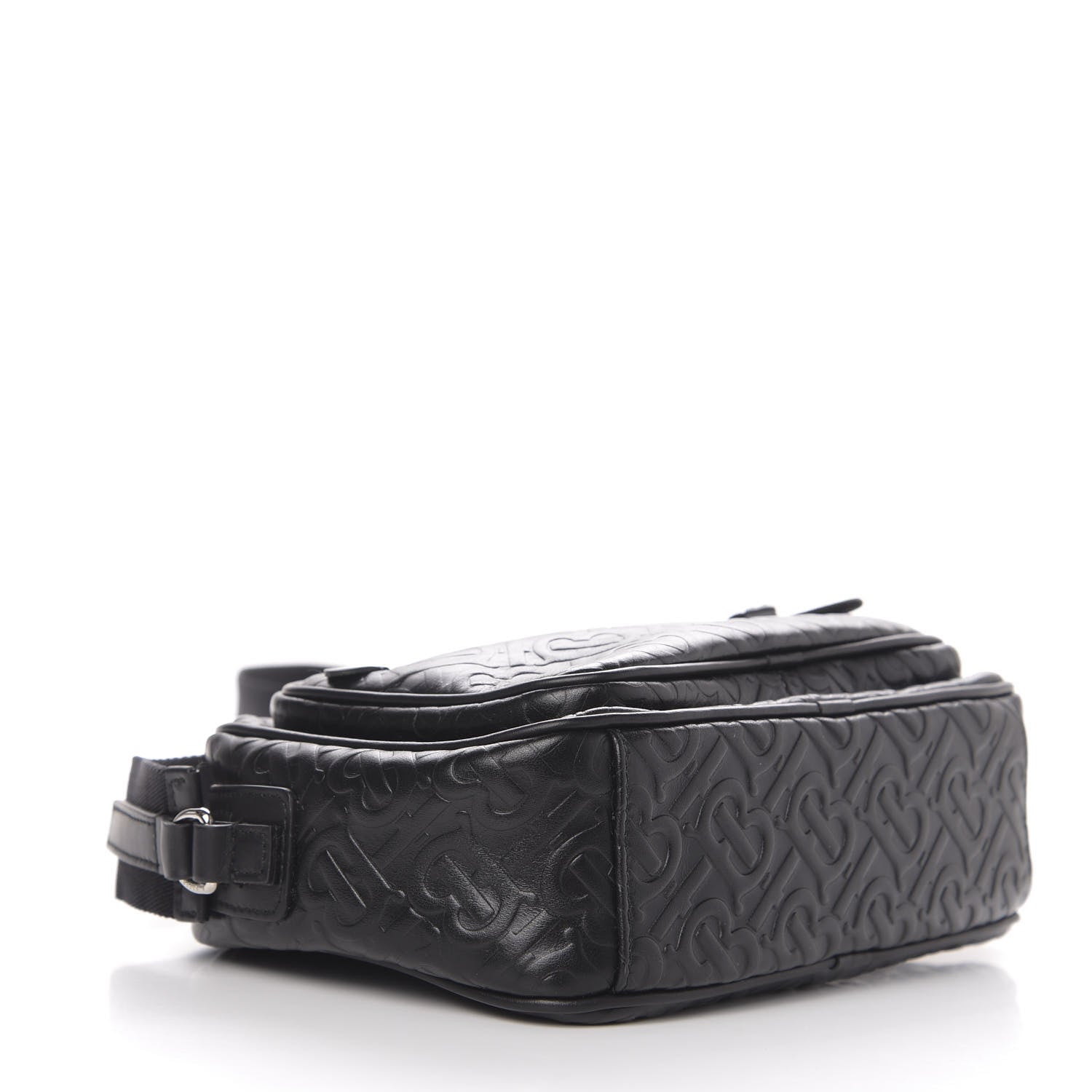 Burberry Calfskin Embossed Monogram Small Camera Bag Black 4 of 9