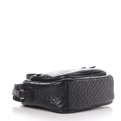 Burberry Calfskin Embossed Monogram Small Camera Bag Black 4 of 9