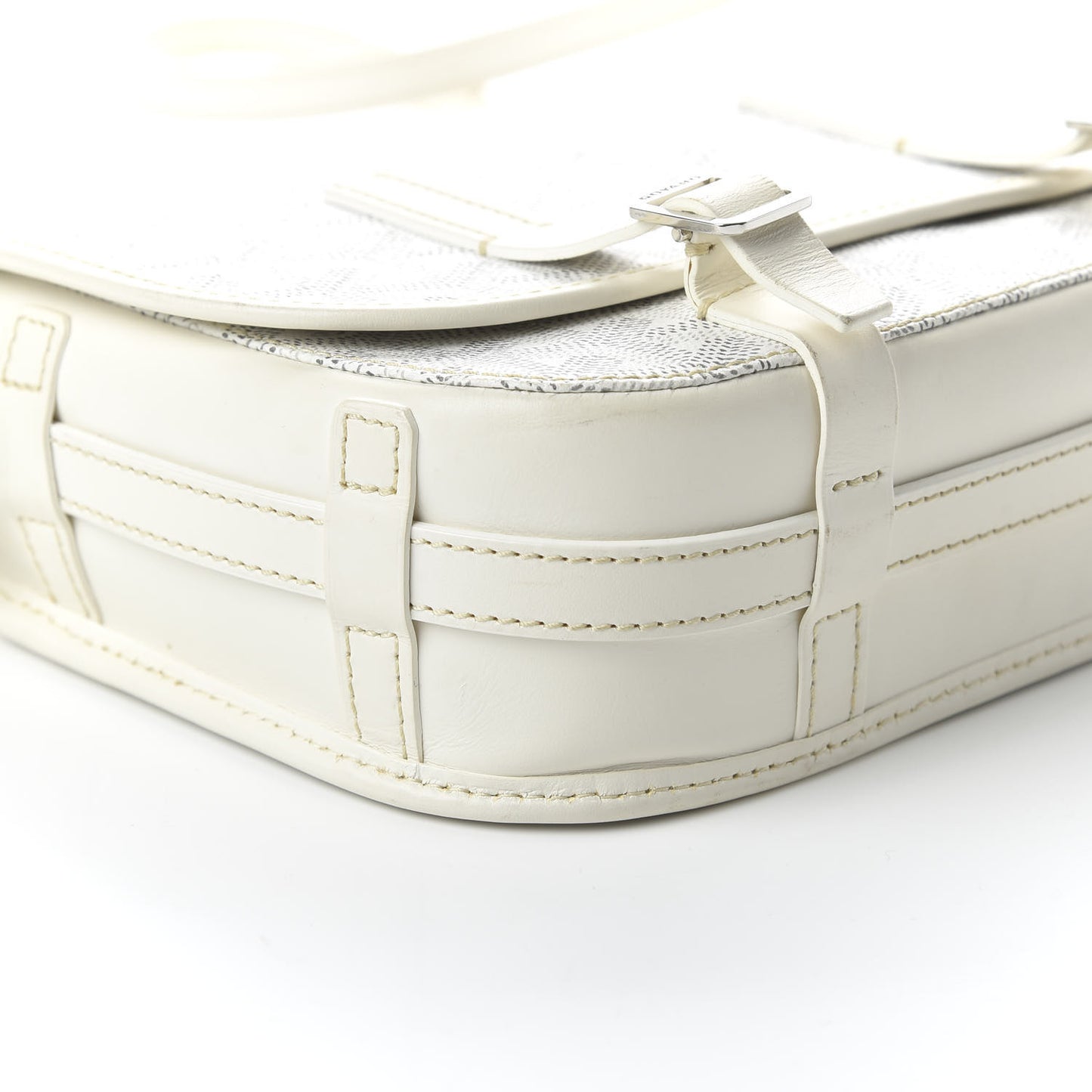 Goyardine Belvedere PM Messenger Bag White