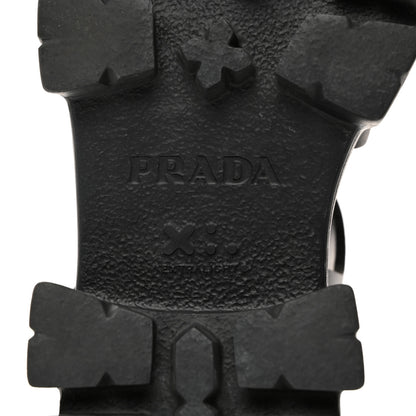 Prada Foam Rubber Triangle Logo Monolith 55mm Cage Sandals 36 Black 8 of 9