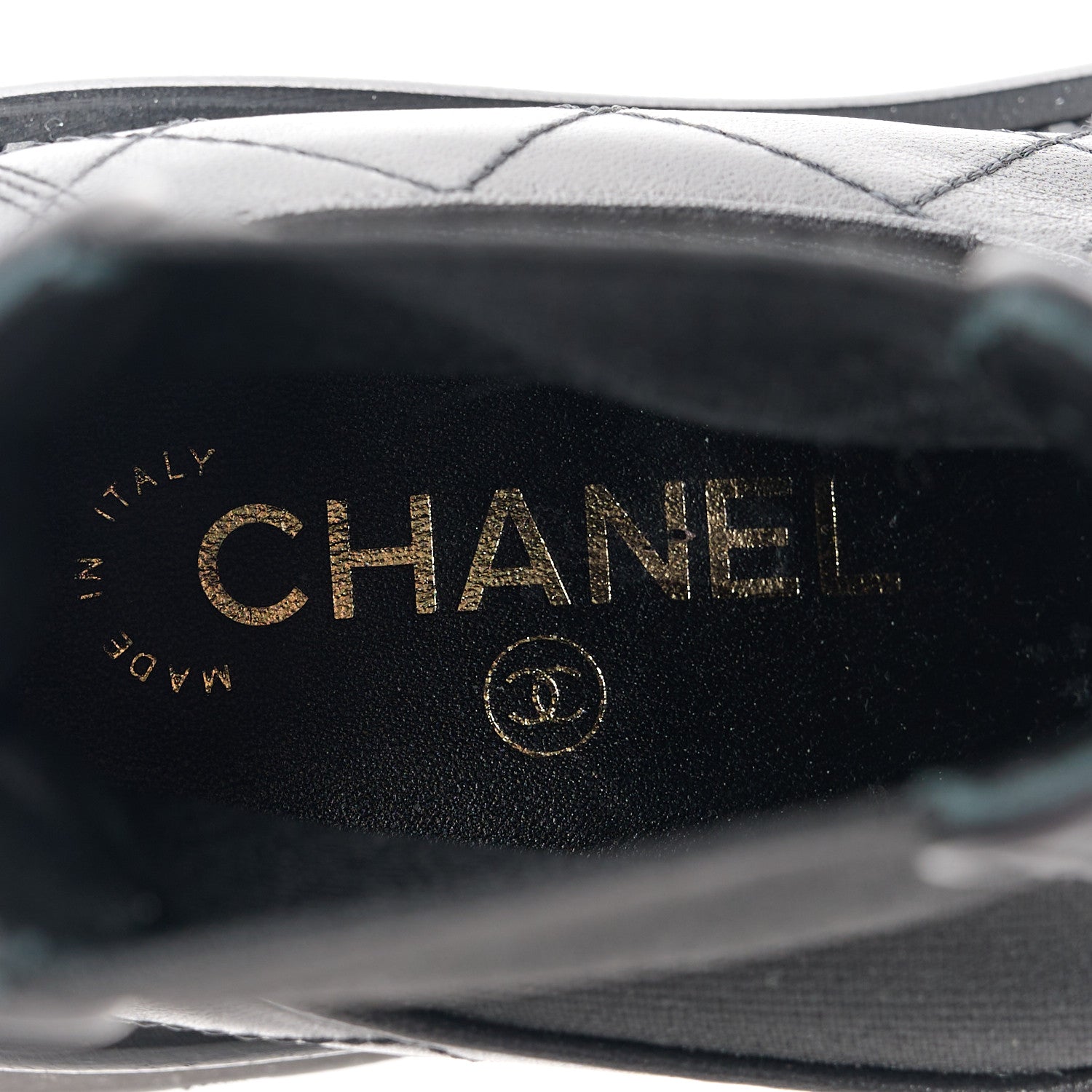 Chanel Calfskin Patent Cap Toe Quilted Short Boots 37 Black 7 of 8
