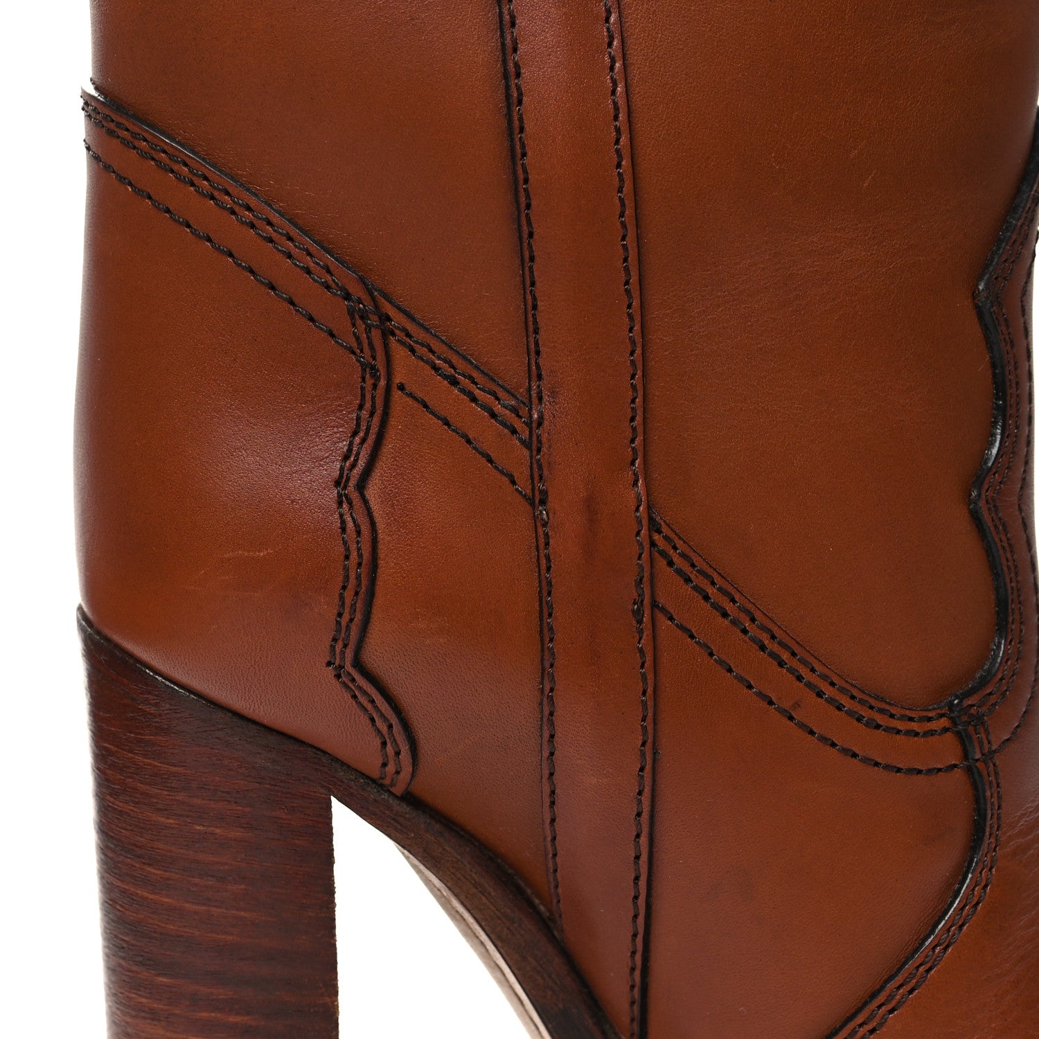 Saint Laurent Kate 105 Western Knee High Boots 38 New Papaya 9 of 9