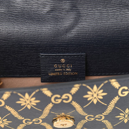 Gucci Textured Calfskin Super Mini Sylvie Chain Shoulder Bag Navy Gold 6 of 11