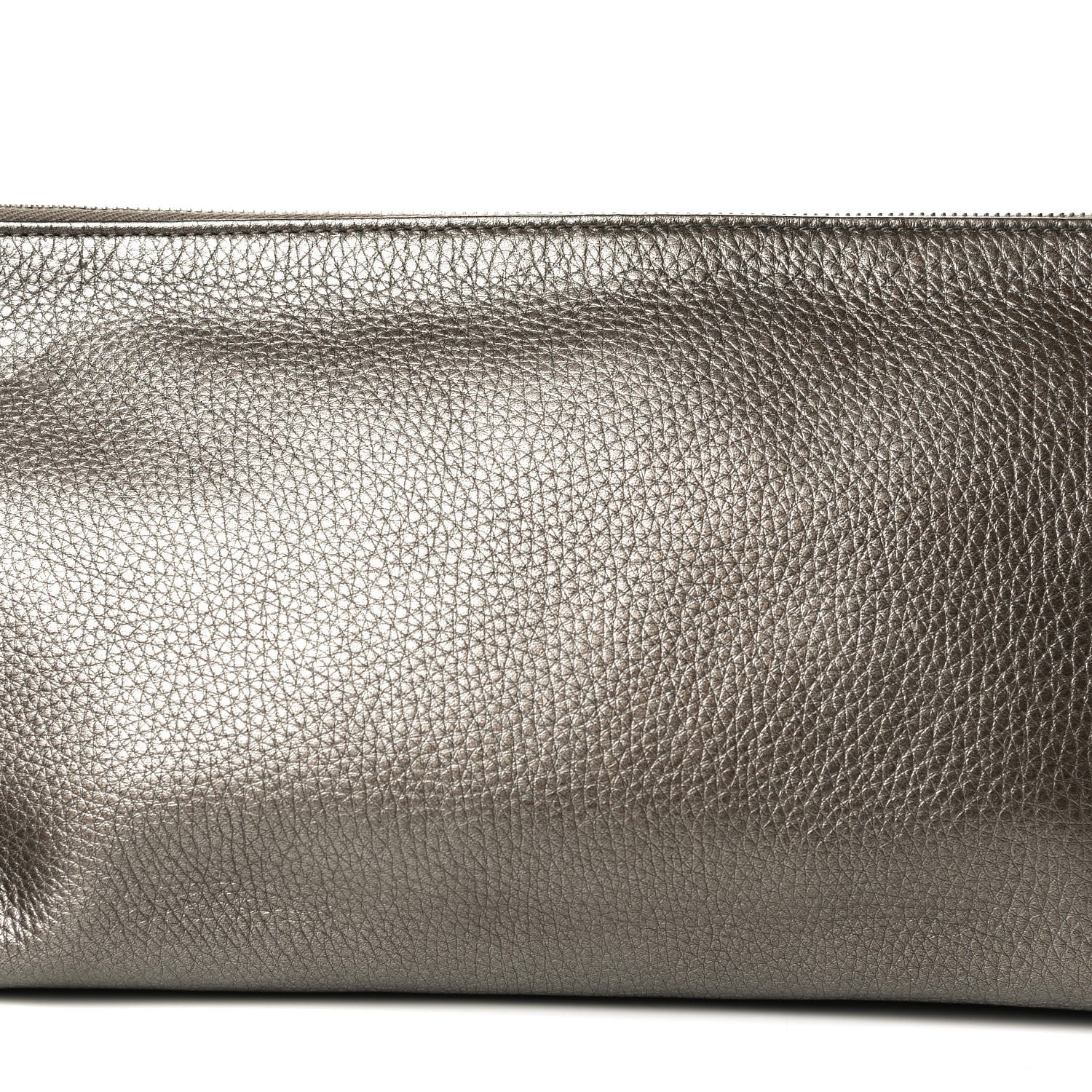 Gucci Metallic Pebbled Calfskin Tassel Clutch Pewter 6 of 10
