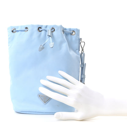 Prada Re-Nylon Saffiano Vela Bucket Wristlet Celeste 2 of 10