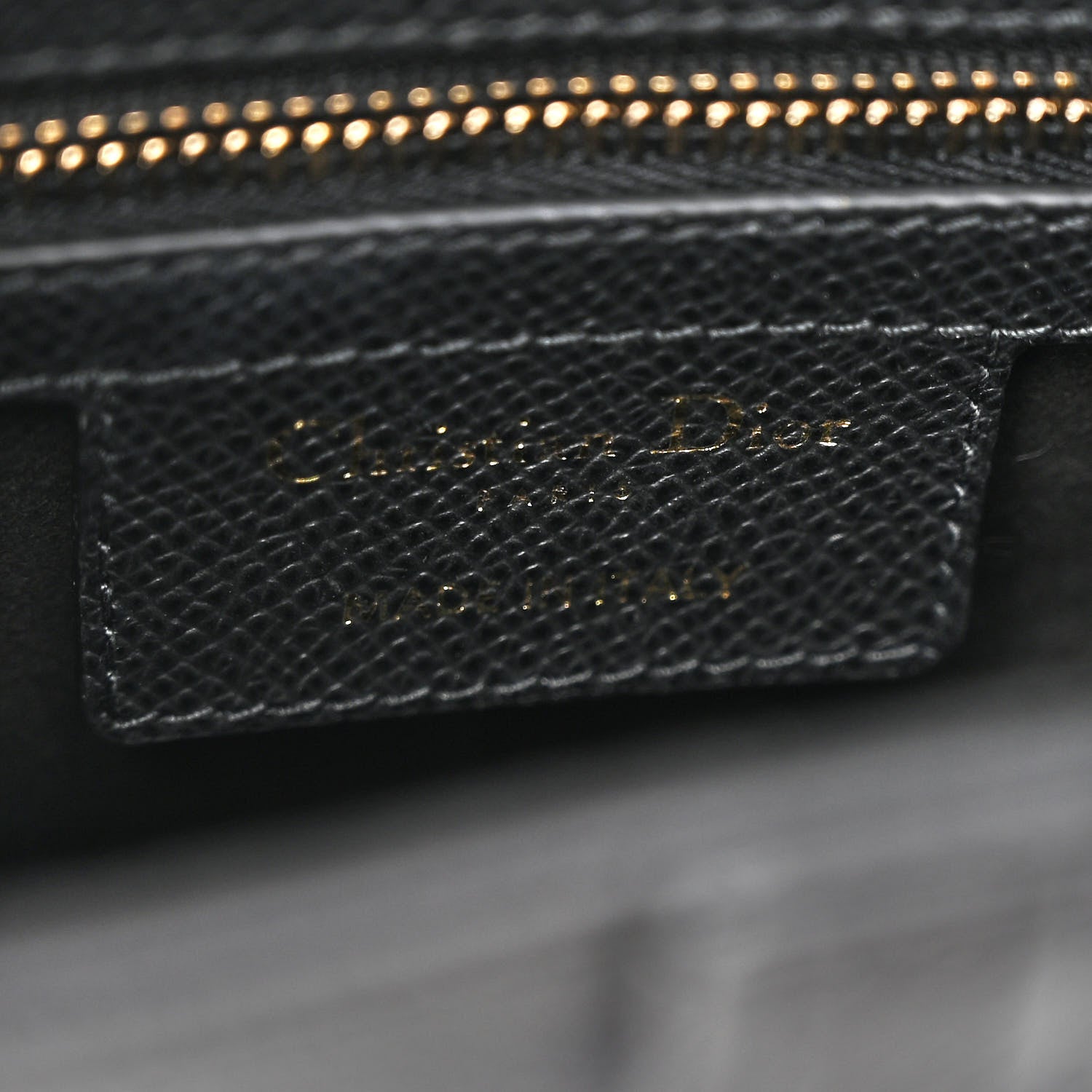 Christian Dior Grained Calfskin Saddle Bag With Strap Black 6 of 10