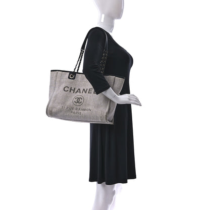 Chanel Woven Straw Raffia Small Deauville Tote Grey 3 of 12