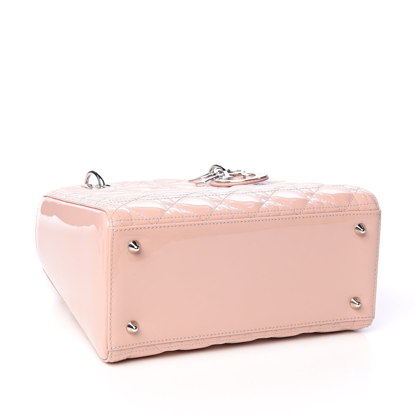 Patent Cannage Medium Lady Dior Rose Clair