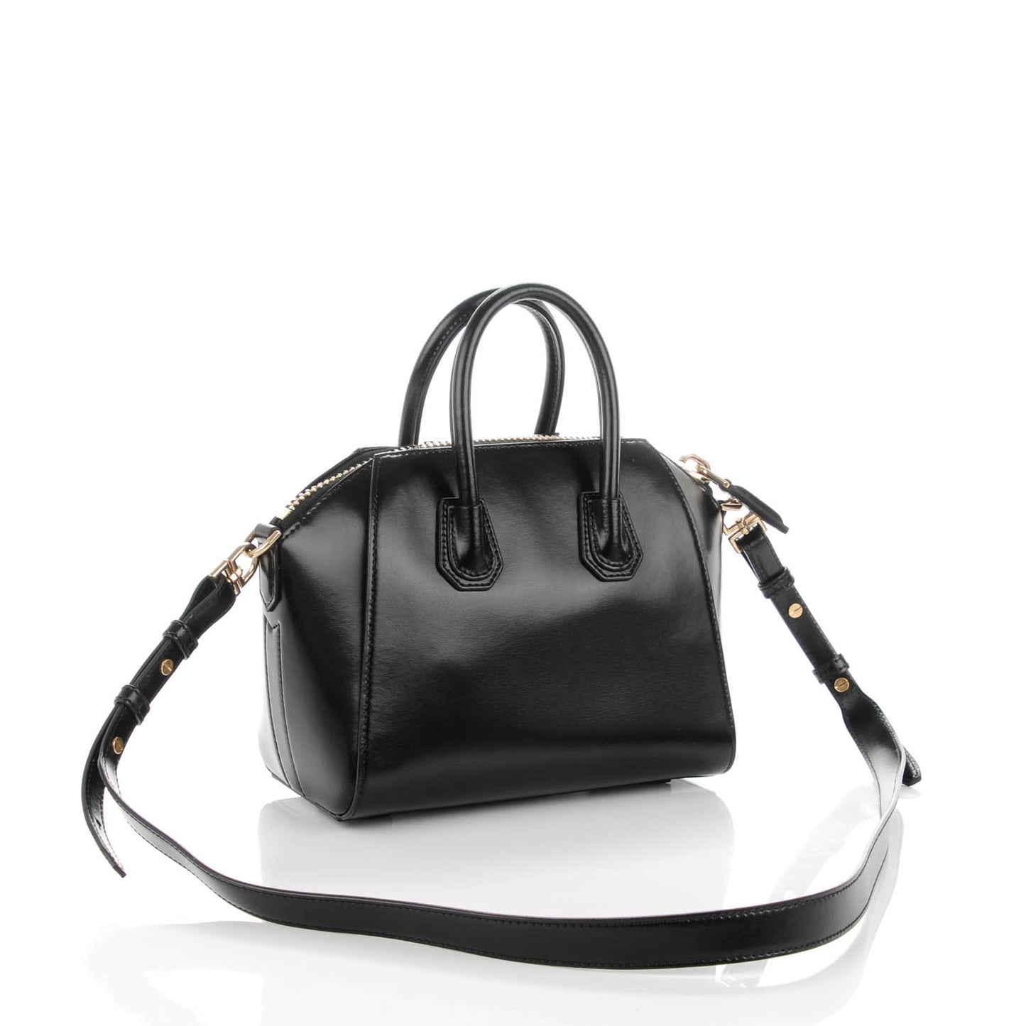 Shiny Lord Calfskin Mini Antigona Black