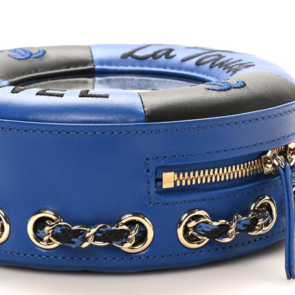 Chanel Lambskin Coco Lifesaver Round Bag Blue Black 9 of 9