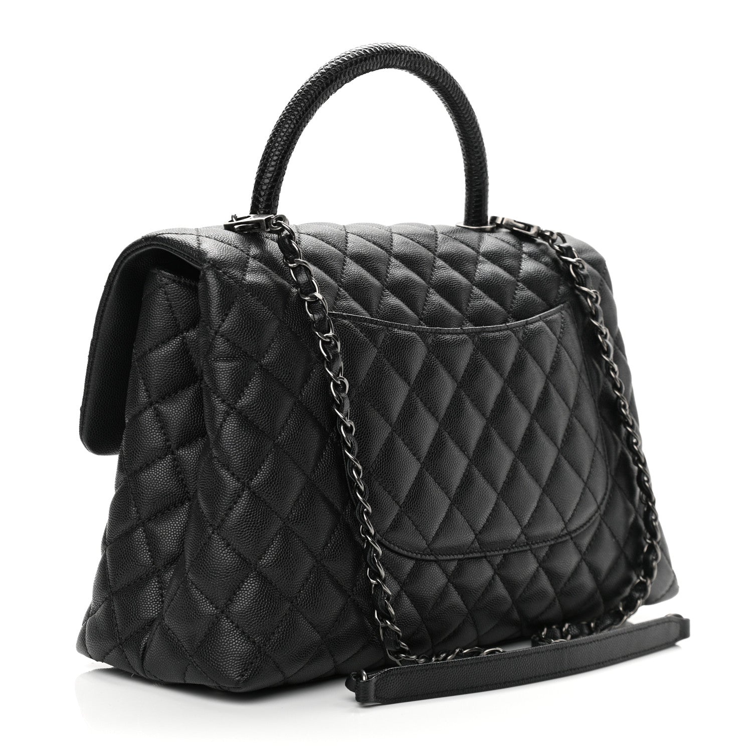 Chanel Caviar Quilted Medium Coco Handle Flap Black 3 of 10