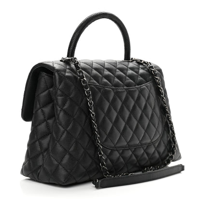 Chanel Caviar Quilted Medium Coco Handle Flap Black 3 of 10