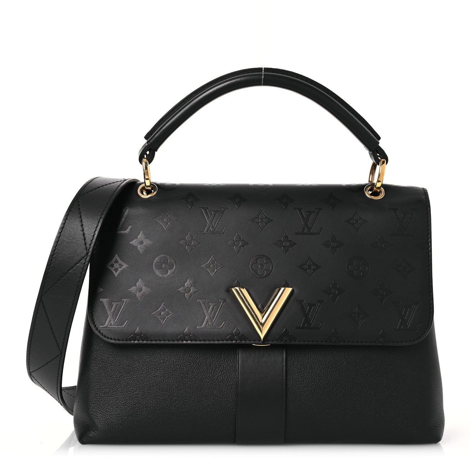 Louis Vuitton Calfskin Monogram Very One Handle Black 1 of 14