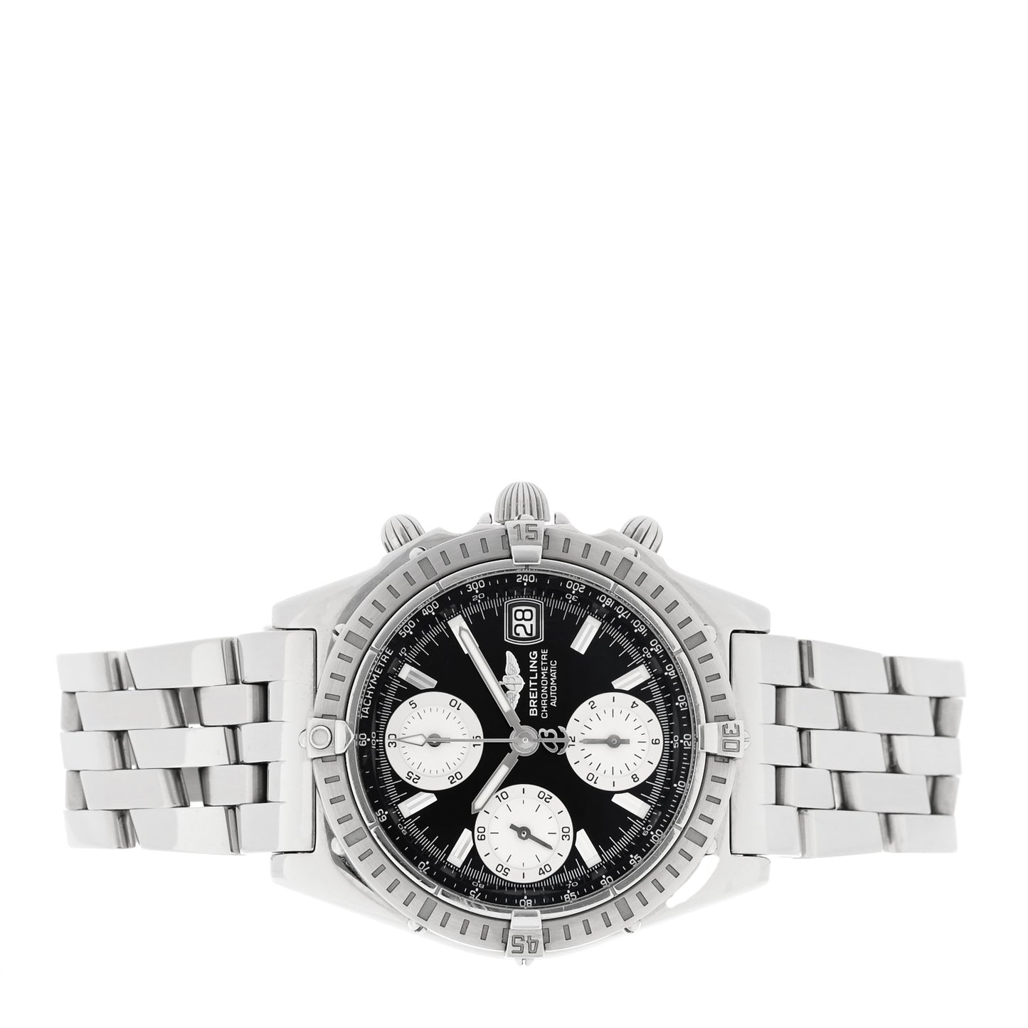 Stainless Steel 39mm Chronomat Automatic Watch Black A13352