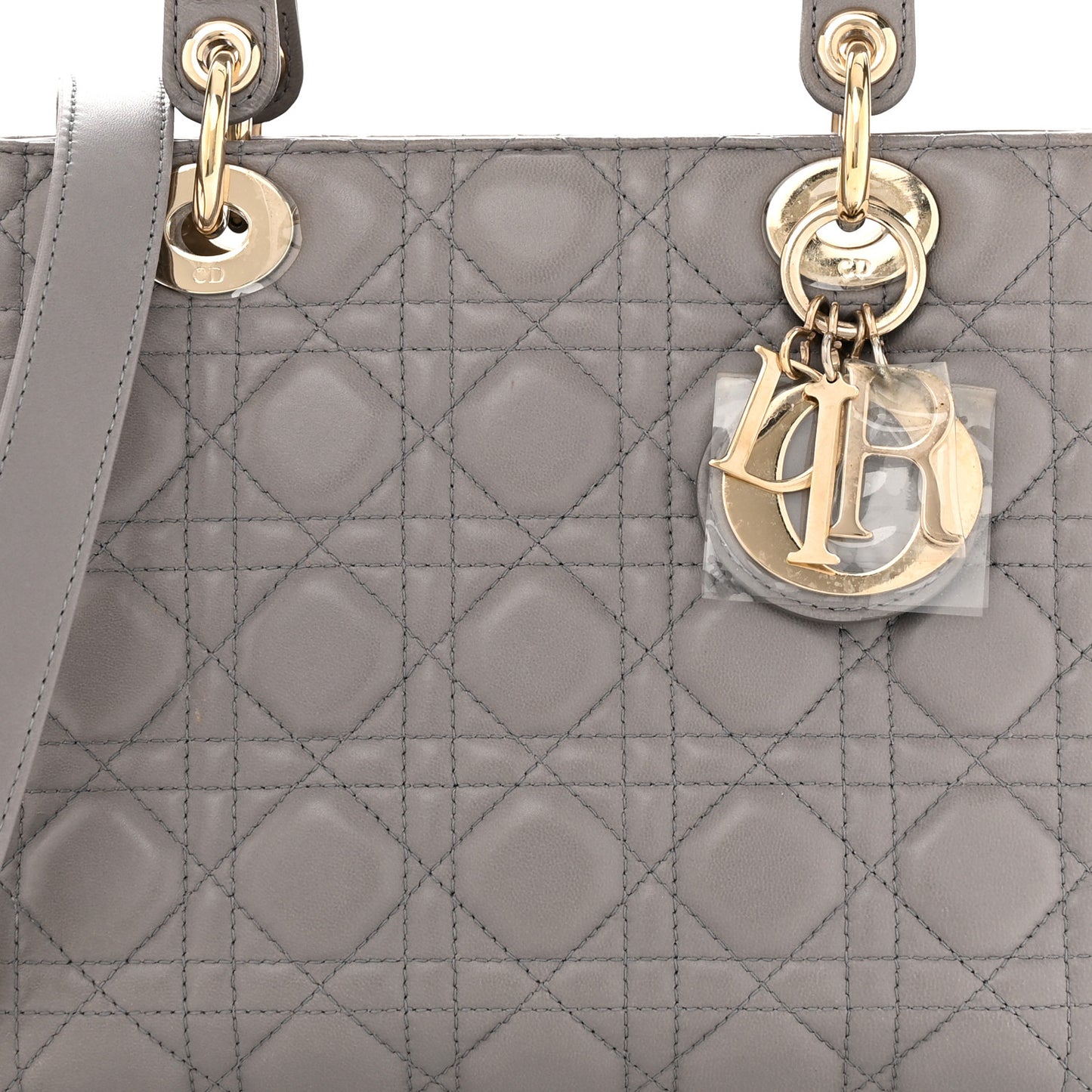 Lambskin Cannage Medium Lady Dior Grey