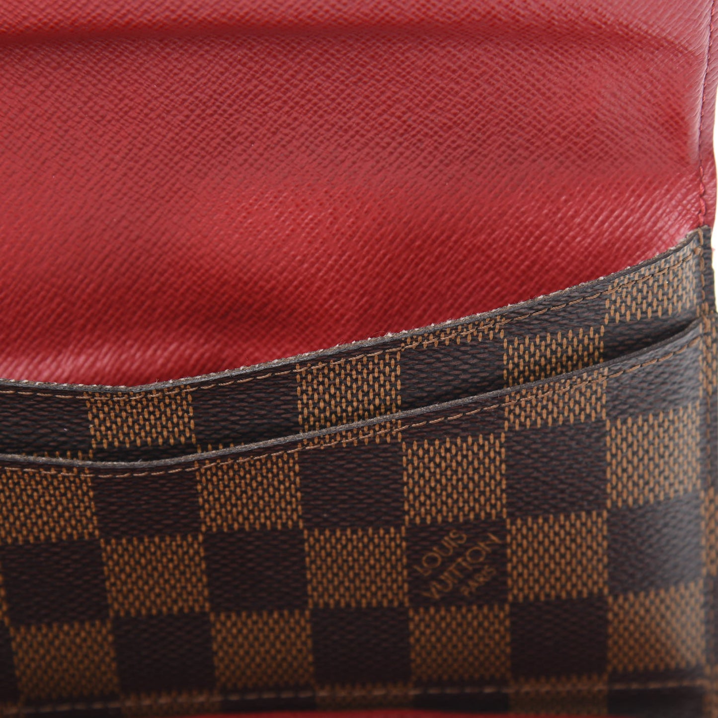 Damier Ebene Josephine Wallet Red