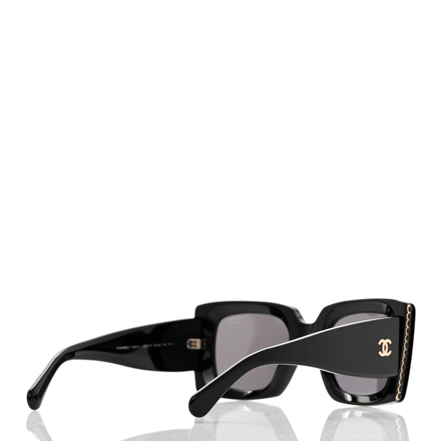 Acetate Pearl Rectangle Sunglasses 5480-H Black