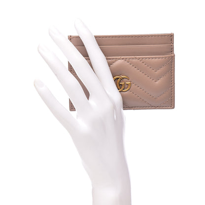 Gucci Calfskin Matelasse GG Marmont Card Holder Porcelain Rose 2 of 6