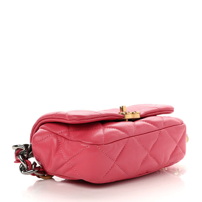 Chanel Lambskin Quilted Chanel 19 Waist Bag Pink 4 of 9