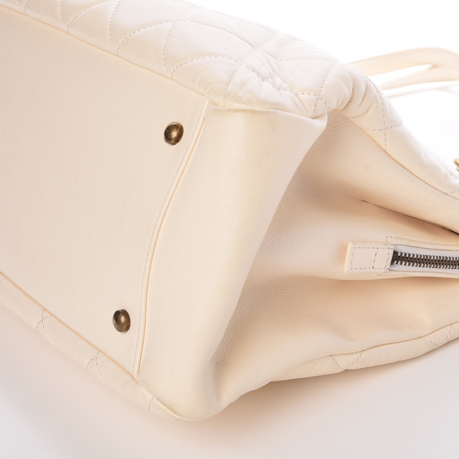 Chanel Calfskin Quilted Small Perfect Edge Tote White 9 of 9
