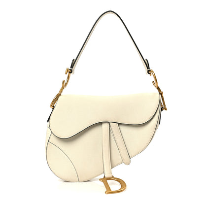 Christian Dior Grained Calfskin Saddle Bag White 1 of 11