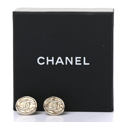 Chanel Metal Round CC Earrings Gold 5 of 5