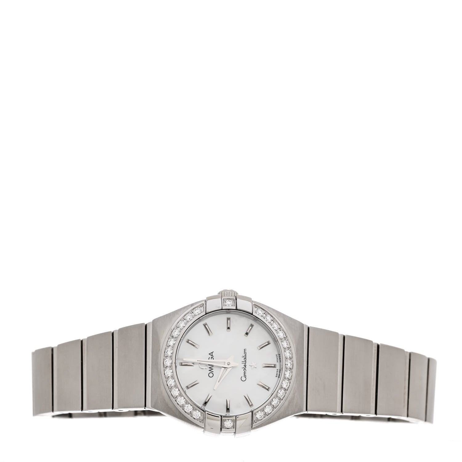 Omega Stainless Steel Diamond Bezel Mother of Pearl 24mm Constellation Quartz Watch 123.15.24.60.05.001 2 of 4