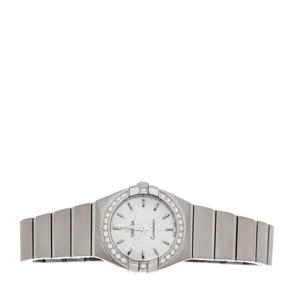 Omega Stainless Steel Diamond Bezel Mother of Pearl 24mm Constellation Quartz Watch 123.15.24.60.05.001 2 of 4