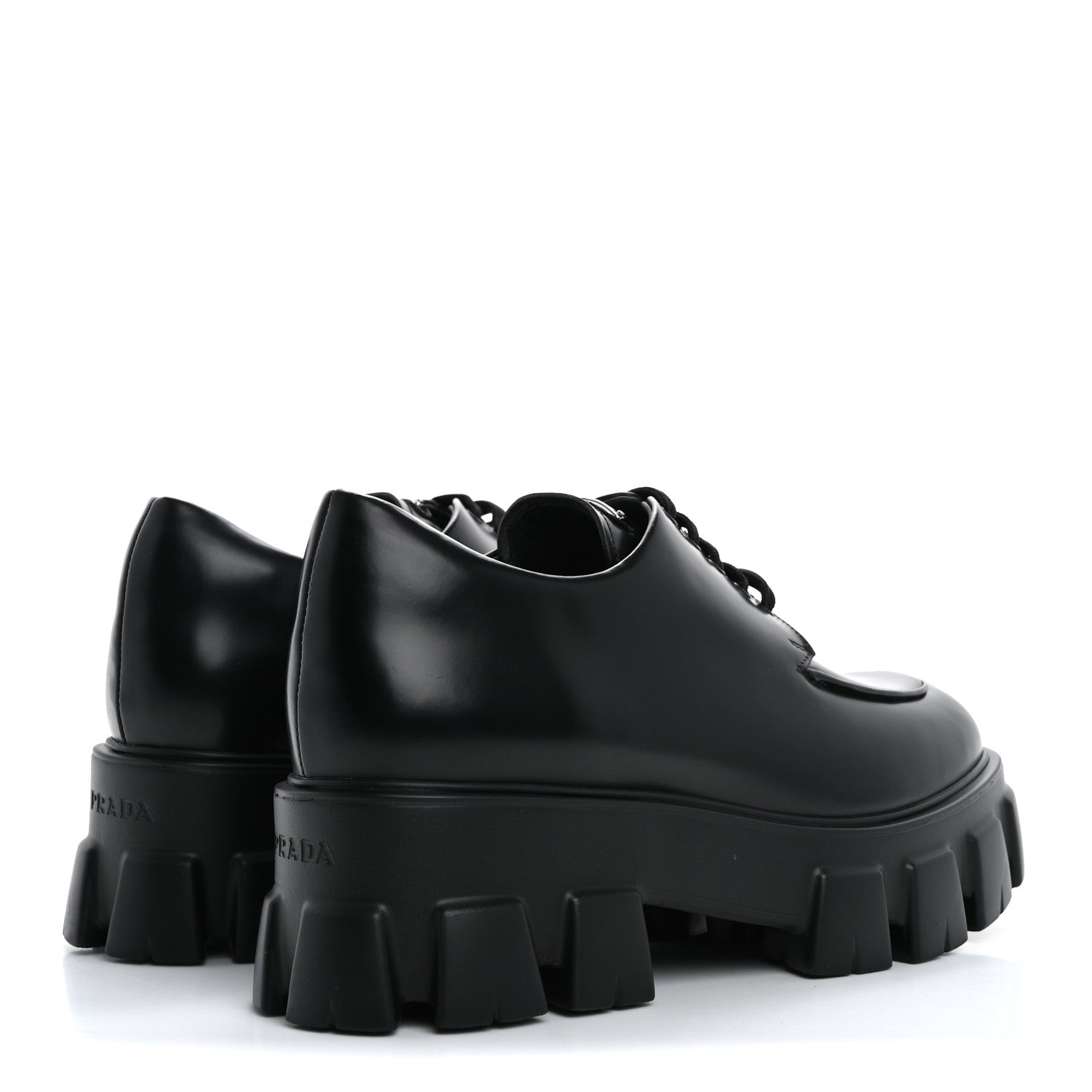 Prada Spazzolato Rois Monolith 55mm Derby Loafers 40.5 Black 5 of 11