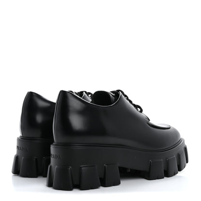 Prada Spazzolato Rois Monolith 55mm Derby Loafers 40.5 Black 5 of 11