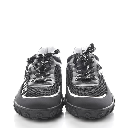 Chanel Calfskin Mesh Lycra Sneakers 38.5 Black 2 of 8