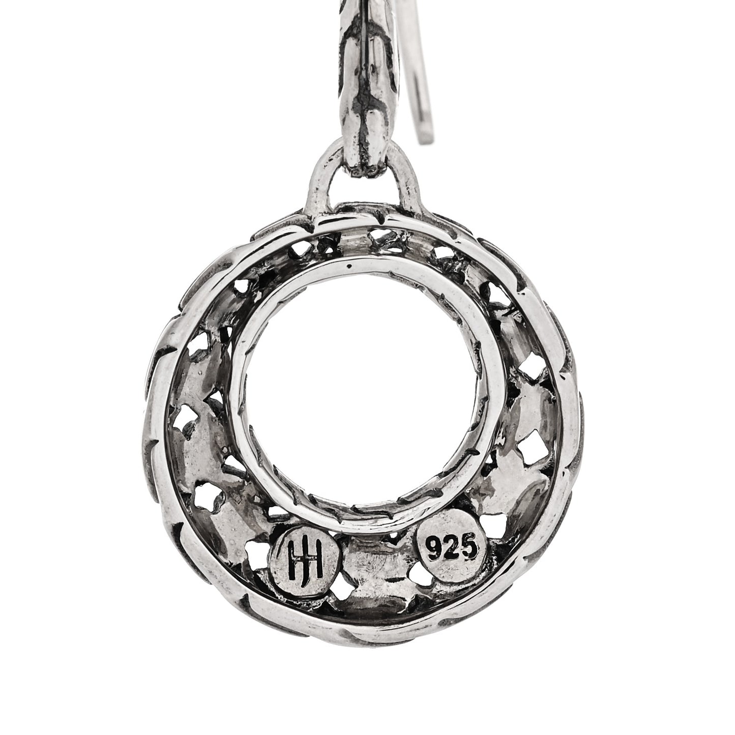 Sterling Silver Classic Chain Filigree Circle Drop Earrings