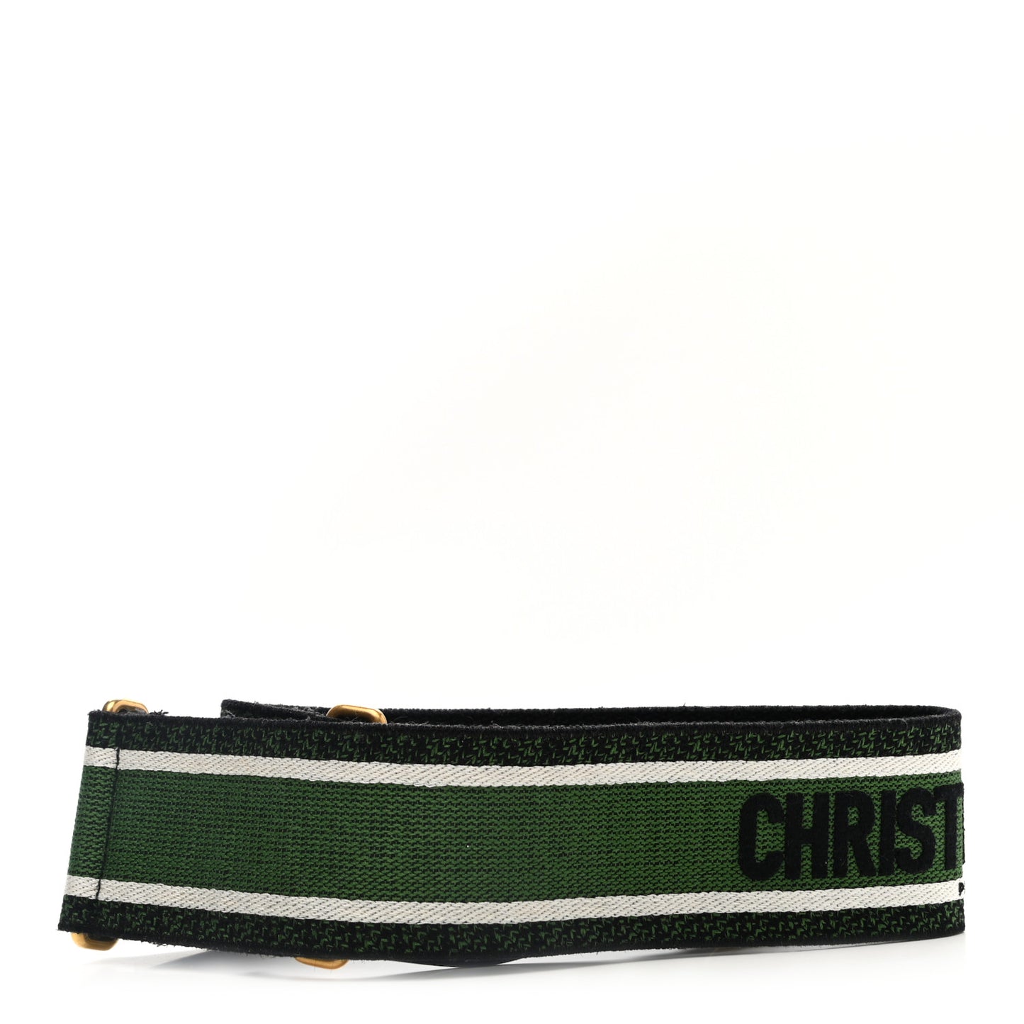Canvas Embroidered Shoulder Strap Green