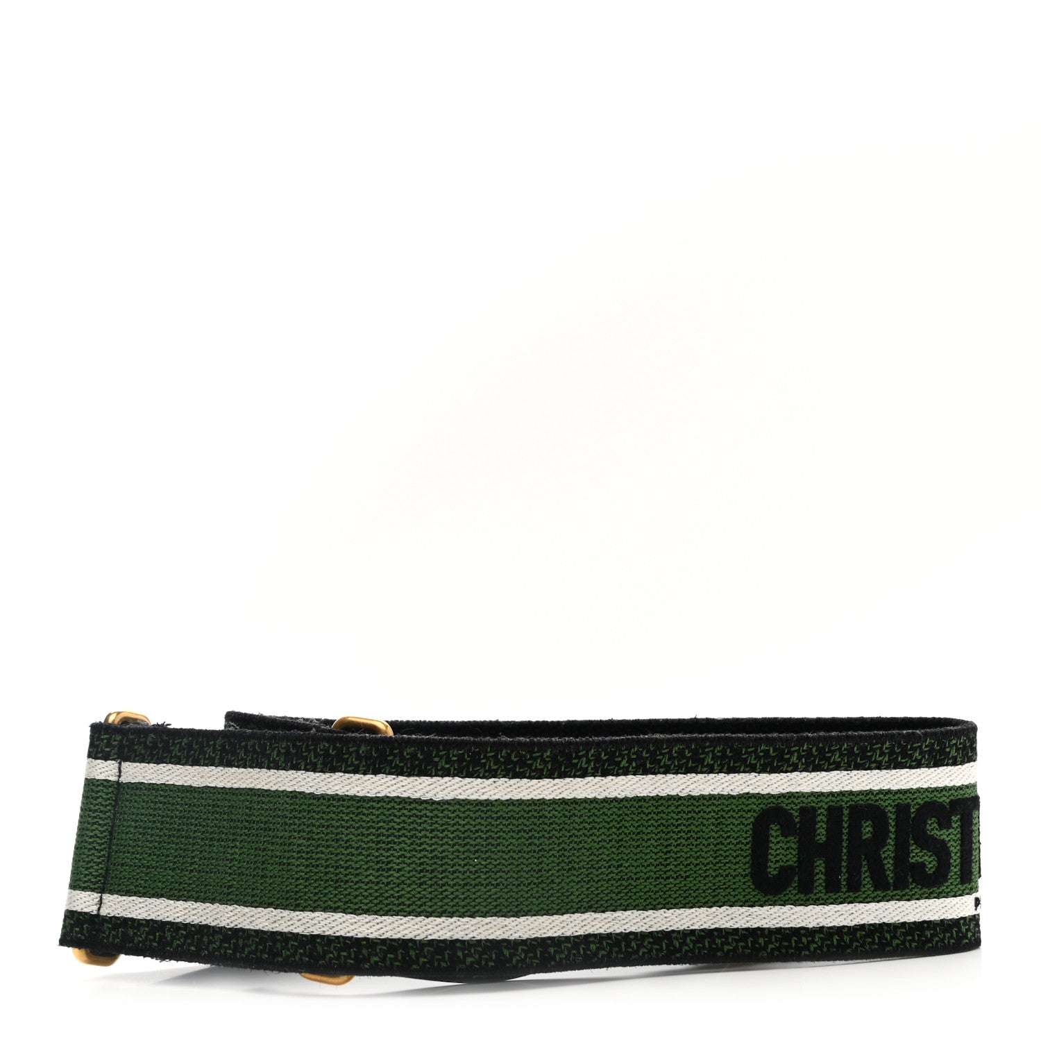 Christian Dior Canvas Embroidered Shoulder Strap Green 2 of 6
