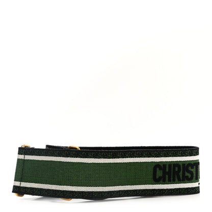 Christian Dior Canvas Embroidered Shoulder Strap Green 2 of 6