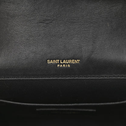 Saint Laurent Lambskin Matelasse Chevron Monogram Small Sulpice Bag Black 6 of 11
