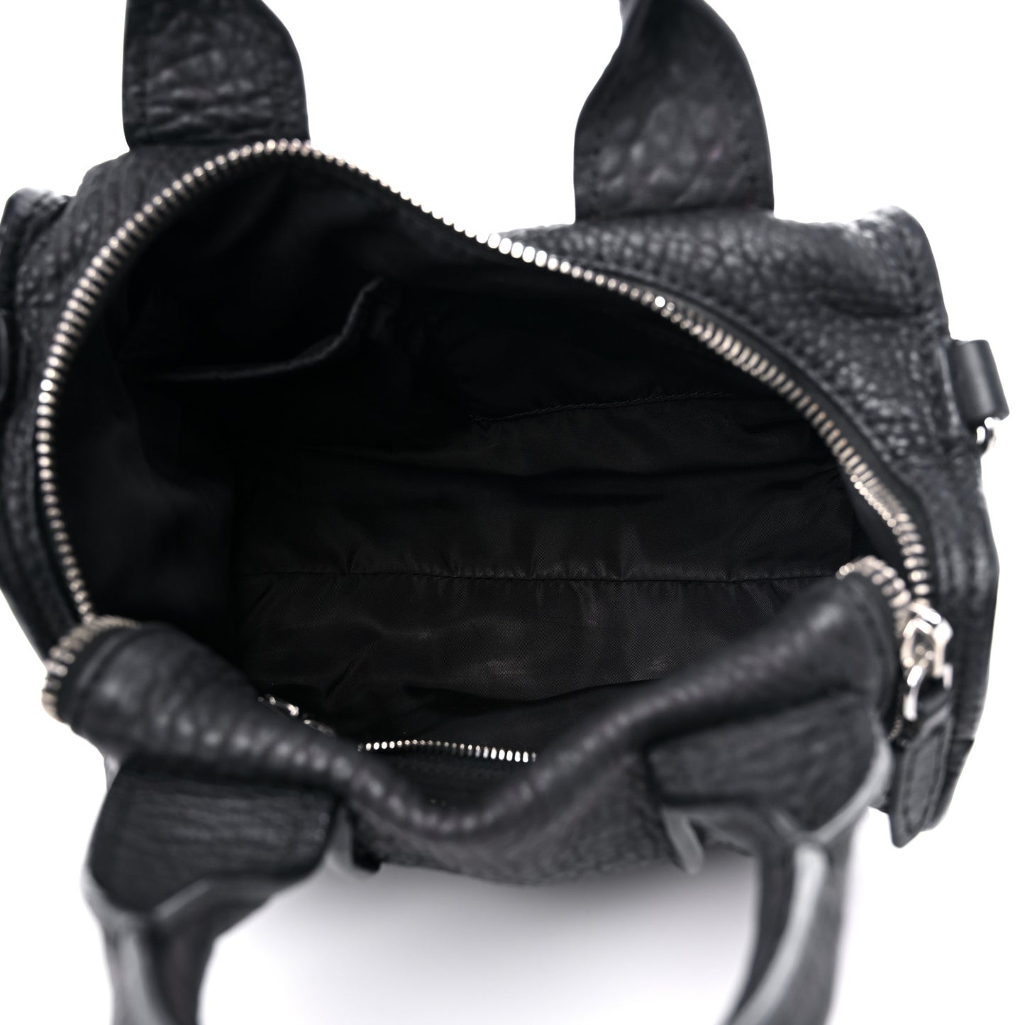 Pebbled Lambskin Inside Out Rockie Black Clear Resin Hardware