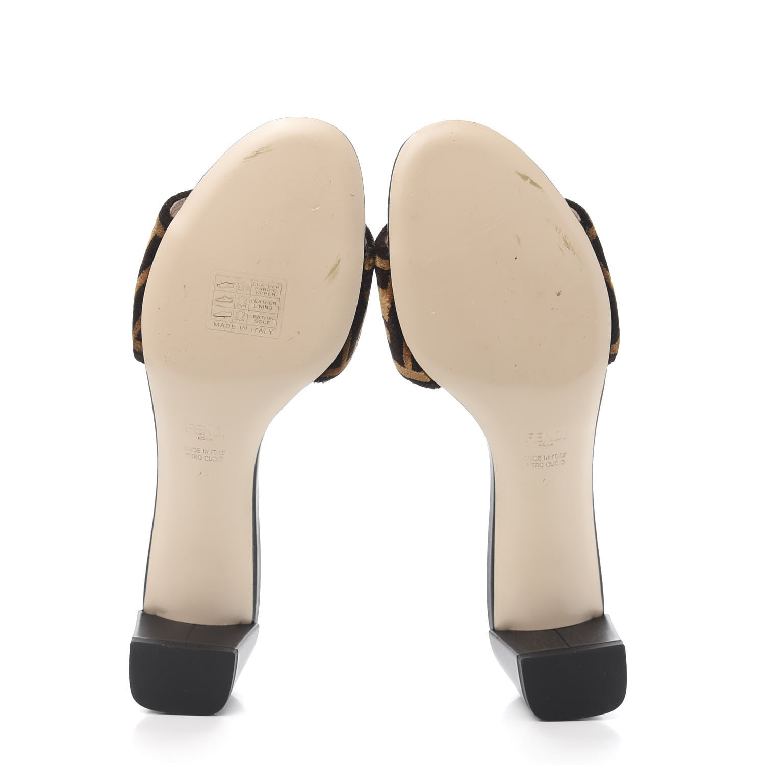 Fendi Velvet FF Slide Sandals 41 Tobacco 5 of 8