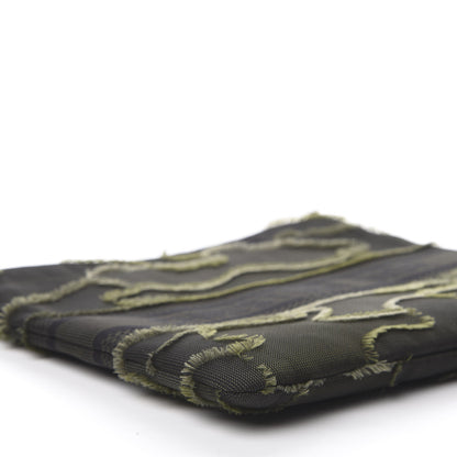Christian Dior Canvas Embroidered Camouflage Medium Diordouble Zip Pouch Green 6 of 10