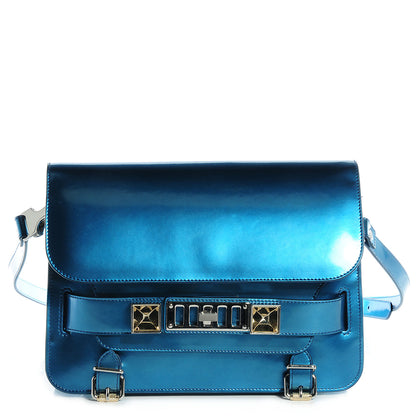 Proenza Schouler Mirrored Calfskin PS11 Classic Shoulder Bag Ocean 1 of 11